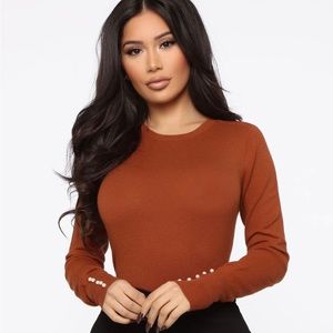 Cute Rust Long Sleeve Sweater Size S